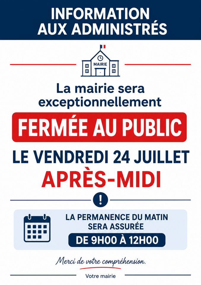 Fermeture exceptionnelle